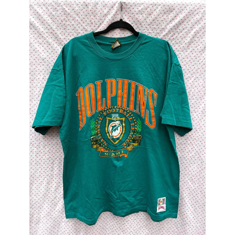 Vintage Nutmeg Miami Dolphins NFL T-Shirt Single Stitched 90s Men Sz XL USA